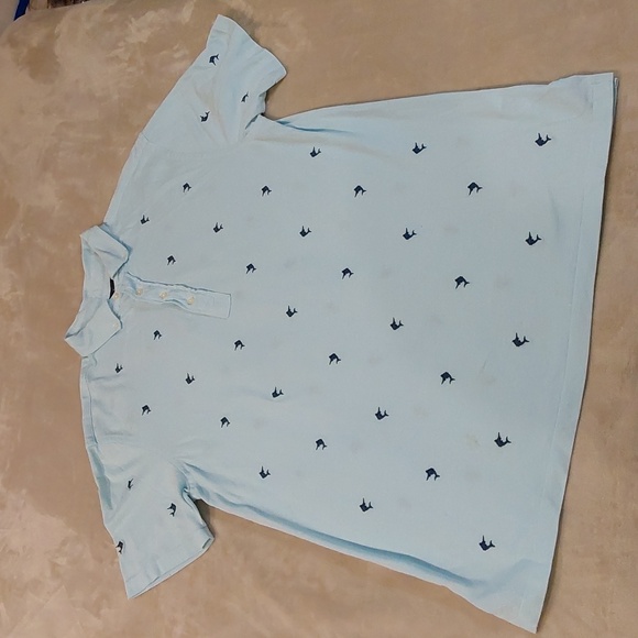 Ralph Lauren Knit Oxford Men's Button Down Fish Pattern Polo Shirt Size XLT - Picture 5 of 14